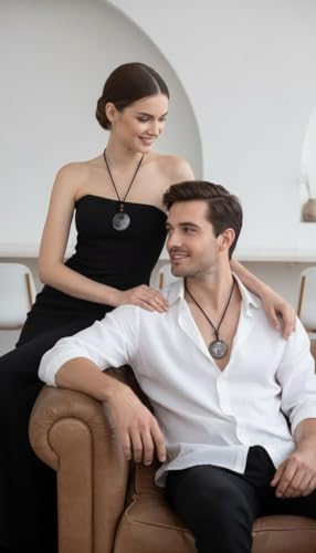 Crystal Pendant Necklaces Healing love Women's Men's choker Obsidian Tiger eye White Crystal Black Gold waterproof dainty Charm stackable statement Cute Stone necklace Unisex - style: Silver Sunmoon