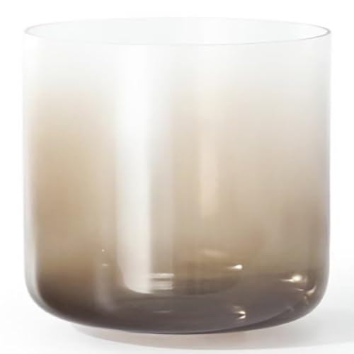 432Hz 6 Inch Gradient Colored Sound Bowl, Quartz Chakra Bowl with Free Acrylic Striker & O-ring, Crystal Singing Bowl for Yoga Meditation,(Brown,E note) - color: Brown, size: E note