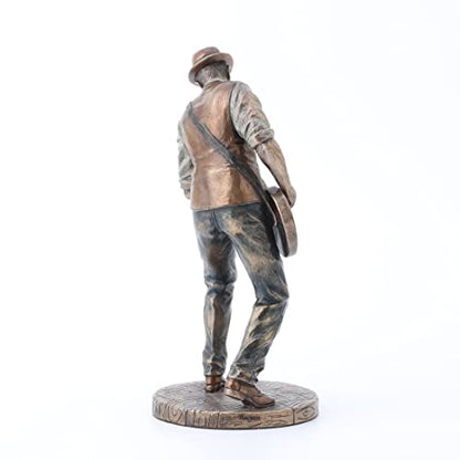 Veronese Design 7 5/8" Jazz Band Casual Guitar Player Resin Statue Cast Bronze Finish