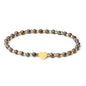 Handmade Original 4mm Mini Gemstone Stretch Bracelet for Women with Natural Stone Healing Crystal and Gold Heart Beaded