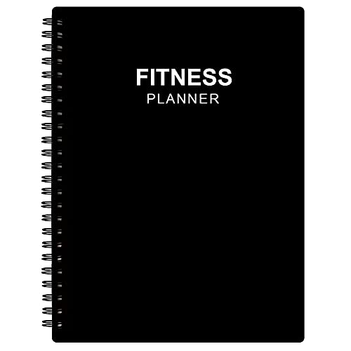 Fitness Planner for Women & Men - A5 Workout Log Book/Exercise Workout Log to Track Weight Loss, GYM, Bodybuilding Progress - Daily Health & Wellness Workout Journals, 5.8X8.25 In Workout Book - style: Black