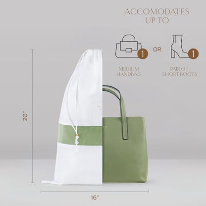 Hayden Hill Luxury Organic Cotton Dust Bags For Handbags - 3 Pack Medium - 20" Purse Storage, Shoe Bags and Handbag Organizer For Closet - Certified Carbon Neutral - style: Medium 20"