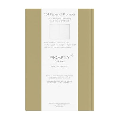 Promptly Journals, A Complete Childhood History: From Pregnancy to 18 Years Old (Sage Green, Linen) | Baby Book and Pregnancy Journal | Baby Memory Book - color: Sage Green