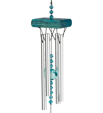 Regal Art & Gift Garden Crystal Chimes - Outdoor Decorative Metal Hanging Chime - Relaxing Sound for Yard, Patio, Porch or Garden - Blue