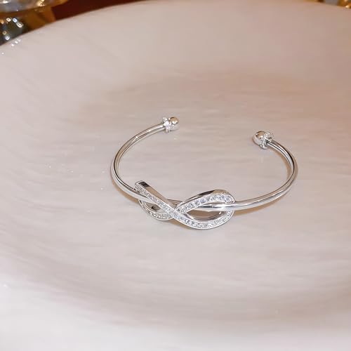 Handmade 925 Sterling Silver Bangle Bracelet Simple Silver/Gold Adjustable Cuff Bangles Durable Stainless Steel bracelet for Men &Women Daily Jewelry Gift for Anniversary Birthday Gift - color: Color 20