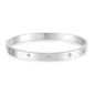 Gold Bangle for Women - 18K Gold Plated Stainless Steel Love Friendship Crystal Bracelets with Cubic Zirconia - color: Snowflake Bangle - SILVER