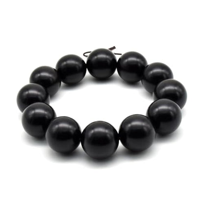 Zen Dear Unisex Natural Ebony Wood Buddhist Prayer Bead Necklace Bracelet Tibetan Prayer Mala Beaded Black - style: 20mm 12beads