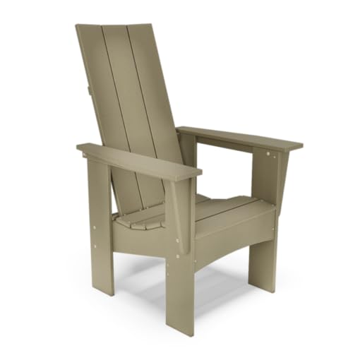 BY THE YARD Alpine Adirondack with Raised & Upright Seat (Weathered Wood) - color: Weathered Wood