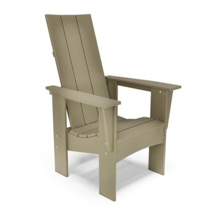 BY THE YARD Alpine Adirondack with Raised & Upright Seat (Weathered Wood) - color: Weathered Wood