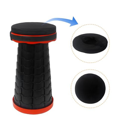Telescopic Stool Cushion, Round Thickened Folding Stool Seat Cushion with Memory Foam for Retractable Camping Stool (Black)(Not Include Stool) (1 Pack) - style: 1PCS