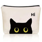 Black Cat Makeup Bag For Cat Mom Gift: Cute Kitty Cosmetic & Toiletry Pouch For Girls & Womens, Sisters, Friends.Ideal Black Cat Lover Gifts for Travel, Birthday, Christmas. - style: Black Cat