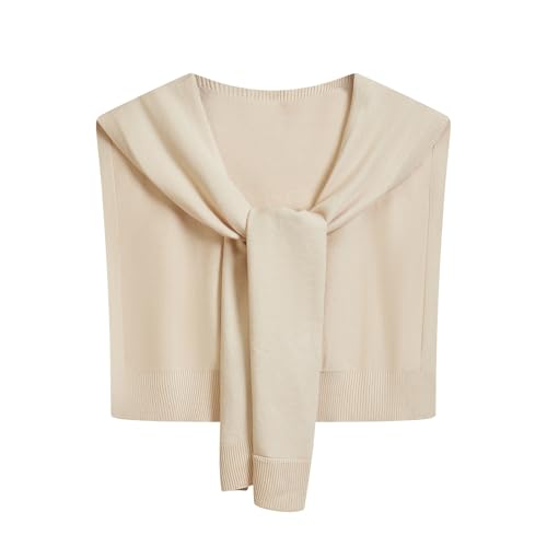 Knitted Shawl Wraps for Women, Fashion Sweater Shawls Scarf Cape, Shoulder Sweater for Travel Casual - color: Apricot, size: Medium