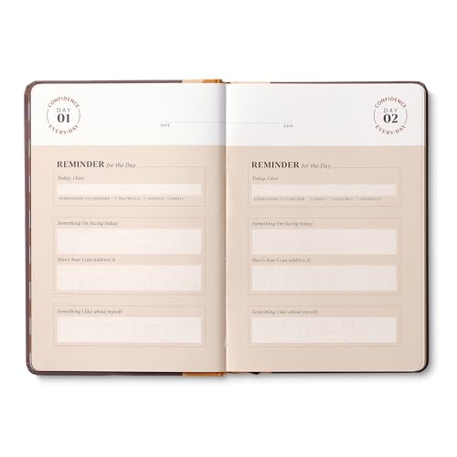 Compendium – Confidence Every Day Guided Journal: A Daily Practice for Strength and Courage – A 5-Minute a Day Personal Growth Notebook – An Inspiring Daily Journal for Forming New Habits - color: Confidence Plum