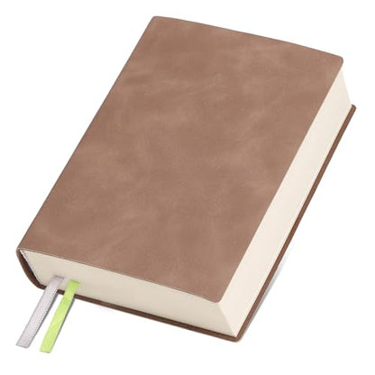 Thick Blank Journal Notebook 400 Pages 3.9 × 5.5 No Lines Soft Leather Pocket Blank Notebook for Women Drawing Book Memo Writing Sketch Diary Notebook Upgrade Page (khaki) - color: khaki