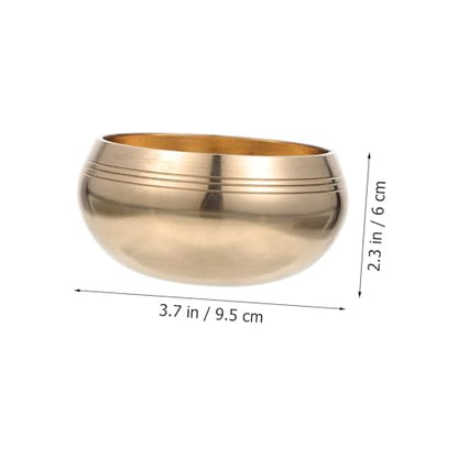 SECFOU Meditation Bowl Yoga Sound Bowl Mallet Tibetan Singing for Calmness and Meditation - size: 9.5x9.5x6cm