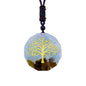 EDEN'S CALL Orgone Necklace, Tree of Life Orgonite Healing Crystal Stone Pendant Necklace for Spiritual Healing and Meditation Energy Talisman Sacred Geometry Tiger's Eye Necklaces - color: #1 Blue/Aquamarine + Tiger's Eye
