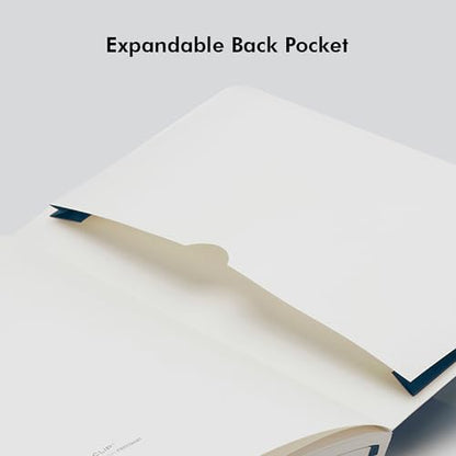 myPAPERCLIP Executive Series A5 Checks/Square Grid Notebook | 192 Pages, 80 GSM, Soft Cover, A5 (5.83 x 8.27 in) | Flat Lay | Bookmark, Elastic Closure & Back Pocket | Blue - color: Blue, size: A5, Checks