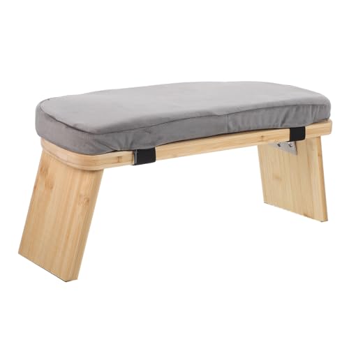 CHILDWEET Wood Folding Bench Stool with Cushion Ergonomic Prayer Chair and Zen Sitting at Home Or Studio