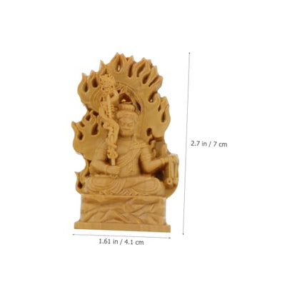 Acalanatha Statue Wood Carving Fudo Sculpture for Home Decoration for Meditation Relaxing Atmosphere Craftsmanship