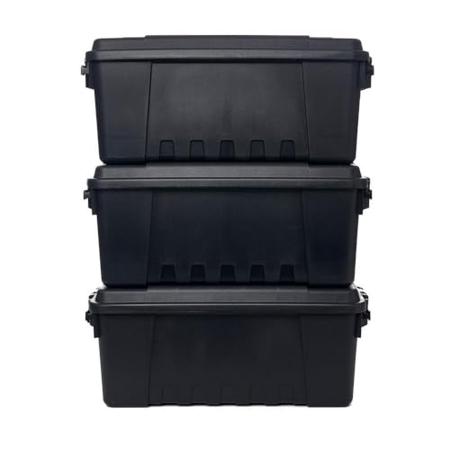 Plano Sportsman's Trunk, Medium 3 Pack, Black, Lockable Storage Box, Medium Storage Bins for Indoor and Outdoor Spaces, Easy to Carry, Secure and Transport, Airline Friendly - color: Black, style: Medium - 3 pack