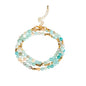 4mm Mini Beads Natural Stone Adjustable Bracelet For Women, Energy Charm Jewelry, Birthday Gift - color: Amazonite