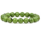 Amandastone Natural Gemstone 10mm Round Beads Stretch Bracelet 7 Inch - color: Canadian Jasper