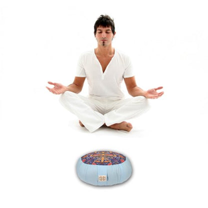 Zafu Statics Meditation Cushion, Toile Turquoise