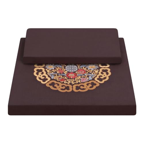 Square Meditation Cushion Mat Set with Washable Cotton Linen Cover, Larger Thick Yoga Mat Bolster Floor Pillows Seating for Adults Upgraded Meditation Accessories coffee-60 * 5cm - color: Coffee, size: 60*5cm