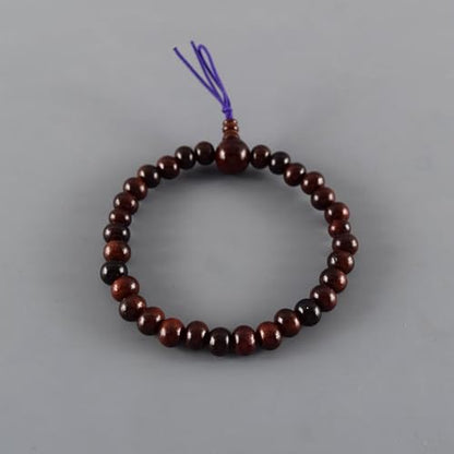 Japanese Shitan Rosewood Bracelet Juzu Rosary Prayer Mala beads Handmade in Kyoto bracelet for men - style: With bossa