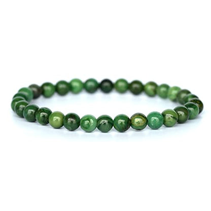 Angelstones Handmade Natural Healing Gemstone 6mm Round Beads Stretch Crystal Bracelet 7 Inch Unisex - color: African Serpentine