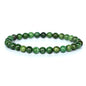 Angelstones Handmade Natural Healing Gemstone 6mm Round Beads Stretch Crystal Bracelet 7 Inch Unisex - color: African Serpentine