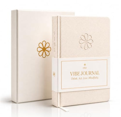 Guided Journal for Women | 13-Week Mindfulness & Self-Reflection Journal for Self-Care, Gratitude & Personal Growth | Unique Daily Prompts & Exercises | A5 Vegan Leather | Elegant Gift Box | Her Vibe - color: Beige