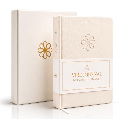 Guided Journal for Women | 13-Week Mindfulness & Self-Reflection Journal for Self-Care, Gratitude & Personal Growth | Unique Daily Prompts & Exercises | A5 Vegan Leather | Elegant Gift Box | Her Vibe - color: Beige