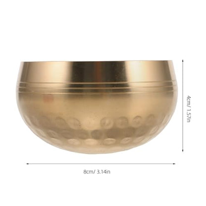 Unomor Brass Tibetan Singing Bowl Set with Cushion and Mallet for Yoga Meditation Antique Sound Bowl for Healing Frequencies Mindfulness Relaxation Decorative Home Decor