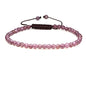 Keleny Natural Gemtones 4mm Round Beads Crystal Adjustable Braided Macrame Tassels Bracelets Unisex - color: Purple Lepidolite Lithium Mica