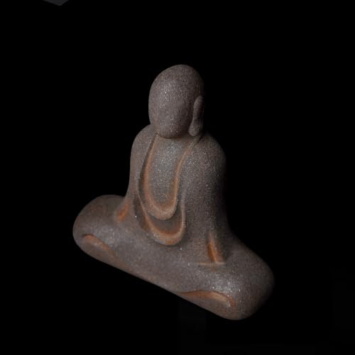 Faceless Buddha Statue - Solid Cast Iron Buddha Figurine, Indoor Outdoor Zen Decor for Spiritual Room Meditation - style: Egoless