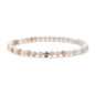 BERGERLIN Real natural stone bracelet - Tested and certified in Germany - Genuine bracelets with 925 Sterling silver pearl and faceted pearls - color: Opal pink, size: Medium