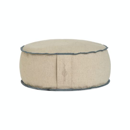 Organic Round Meditation Cushion by renoo - Durable Comfortable Cotton, Linen, Hemp - Modern Zafu - Buckwheat Floor Pillow Yoga Bolster in 15 Colors Removable Cover - 15 inches - Dune - color: Dune