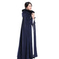 Winter Meditation Cape,Meditation Cloak Meditation Clothes Zen Cloak Unisex Double-Layer Plush Thickened Fur Collar - color: Dark Blue, size: Small