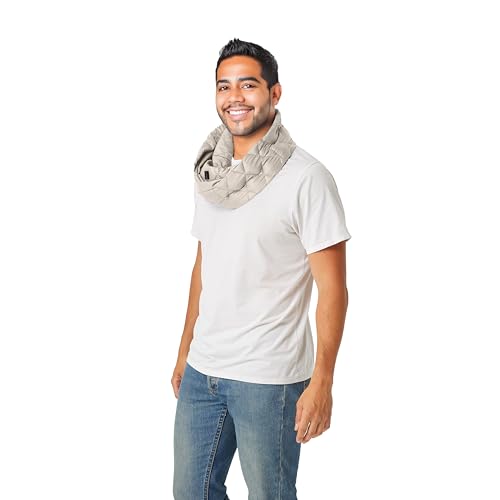 Weighted Infinity Scarf, 3 lb Sensory Shoulder Wrap for Everyday Comfort - color: Natural