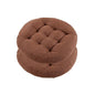 Meditation Floor Pillow, 2 Pack Round Floor Cushions for Adults, Button Tufted Seat Cushions for Yoga Tatami Living Room, Brown, 22 x 22 x 4 in