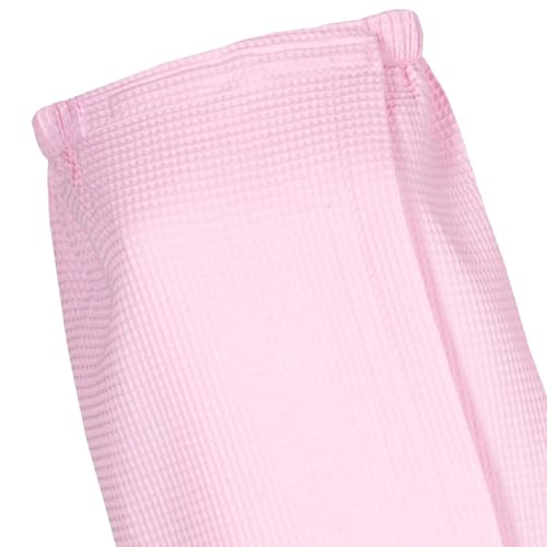 Women's Waffle Weave Spa Wrap - Lightweight, Breathable, One-Size-Fits-Most (29" Long) - color: Light Pink