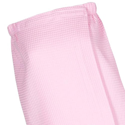 Women's Waffle Weave Spa Wrap - Lightweight, Breathable, One-Size-Fits-Most (29" Long) - color: Light Pink