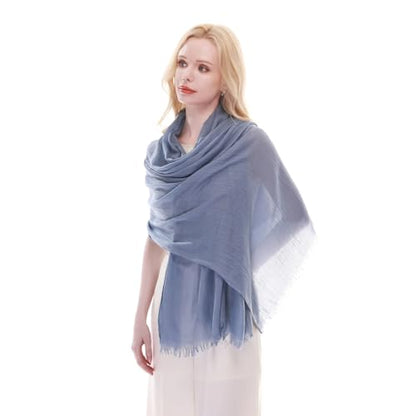 RIIQIICHY Scarf for Women Lightweight Solid Color Long Fashion Gauze Scarves Shawl Wrap - color: Dusty Blue
