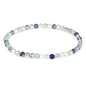 Keleny 4mm Natural Round Beads Gemstones Rock Crystal Stretch Bracelet 7 Inch Unisex - color: AA Grade Clear Fluorite