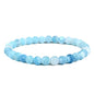 Justinstones Gem Semi Precious Gemstone 6mm Round Beads Stretch Bracelet 6.5 Inch Unisex - color: Blue Weathered Agate
