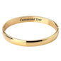 Womens 6MM Stainless Steel Brecelet Plain Polished Finish Cuff Bangle - color: Gold(Engraved)