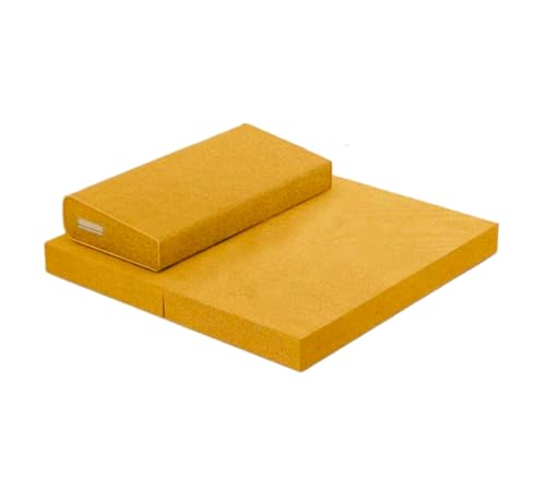 Square Handcrafted Meditation Mat,Portable Foldable Floor Cushion Outdoor Coconut Fibre Linen Yoga Cushion(Size:60x60cm(24x24inch),Color:Yellow-2) - color: Yellow-2, size: 60x60cm(24x24inch)