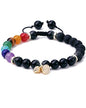 Anxiety Spiritual Stress Relief Fidget Chakra Healing Crystals Beaded Bracelets Mindfulness Meditation Essential Oils Accessories Gifts for Women Men - color: Lotus Chakra