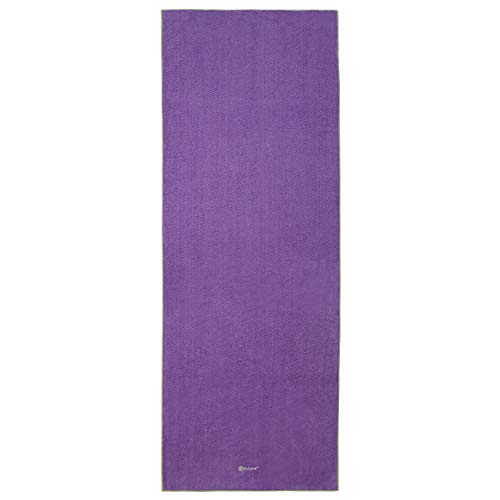 Gaiam Yoga Towel - Mat Sized Active Dry Non Slip Moisture Wicking Sweat Absorbent Microfiber Hot Yoga Towel for Women & Men | Stay-Put Corner Pockets (70" Long x 26" Wide)